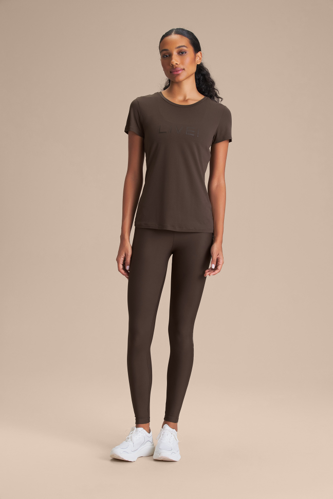 Calça Fusô Fitness Feminina LIVE! Icon Neo Hydefit® Adaptiv Cocoa Brown