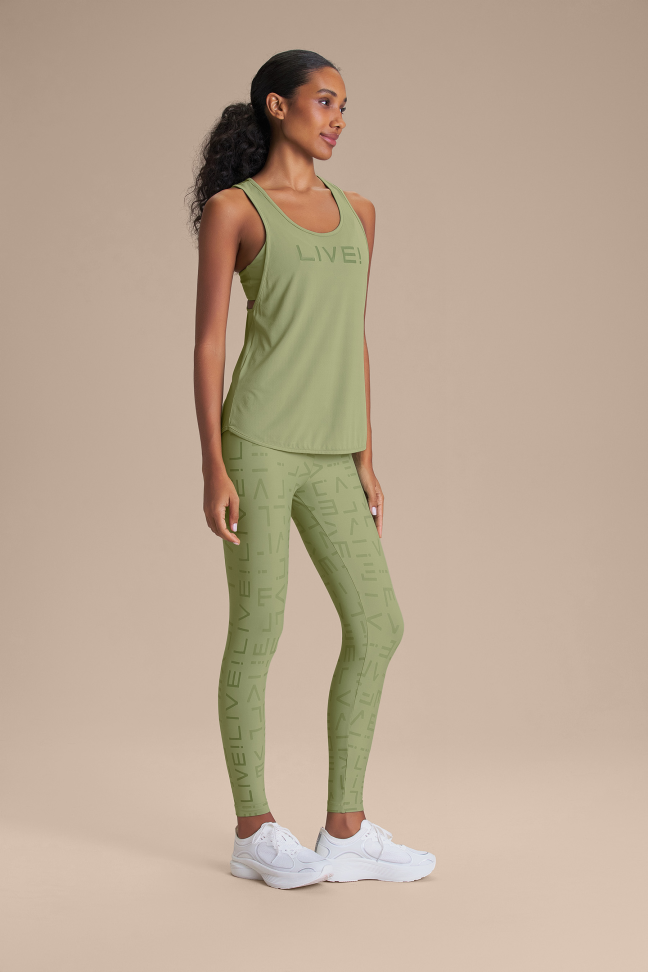 Regata Fitness Feminina LIVE! Comfort Herbal Green com Quick Dry