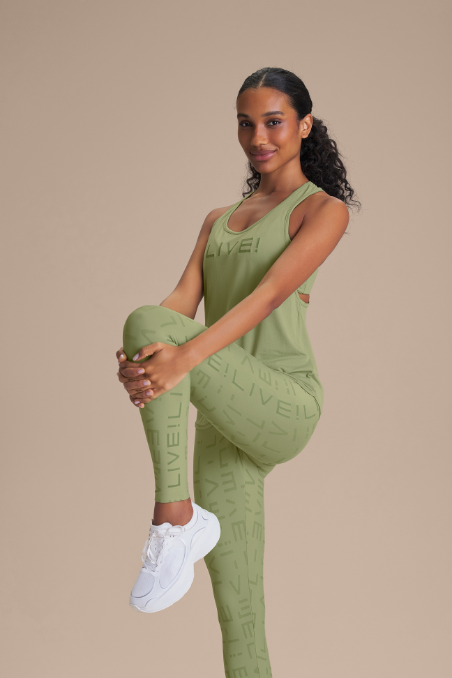 Calça Legging Fitness Feminina LIVE! Icon Hydefit® Adaptiv Herbal Green