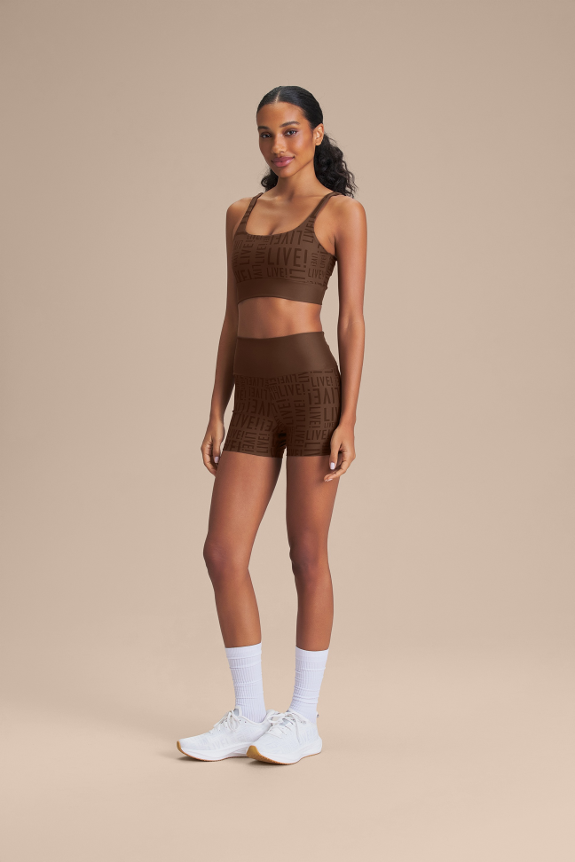 Shorts Fitness Feminino LIVE! Fit Sense Pro® Sepia Brown - #4