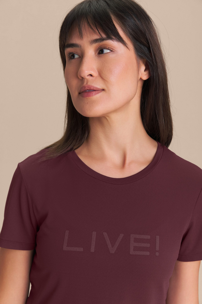 Camiseta Cropped LIVE! Comfort Aubergine
