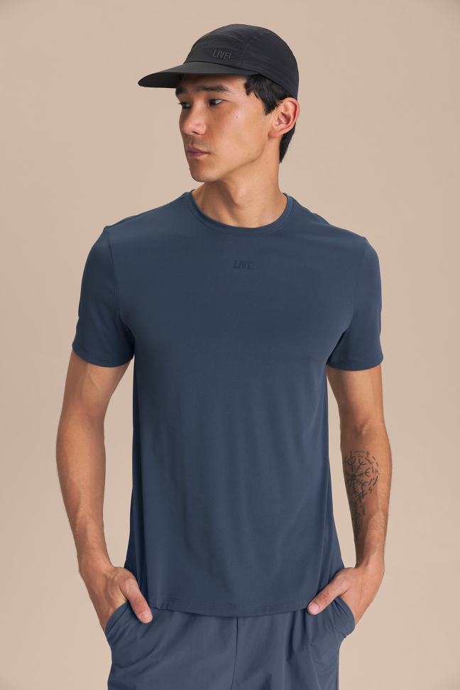Camiseta Train Slim Men Misteel Blue LIVE!