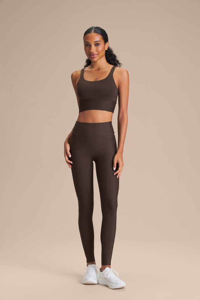 Legging Fitness Feminina LIVE! Pocket Hydefit® Adaptiv Cocoa Brown