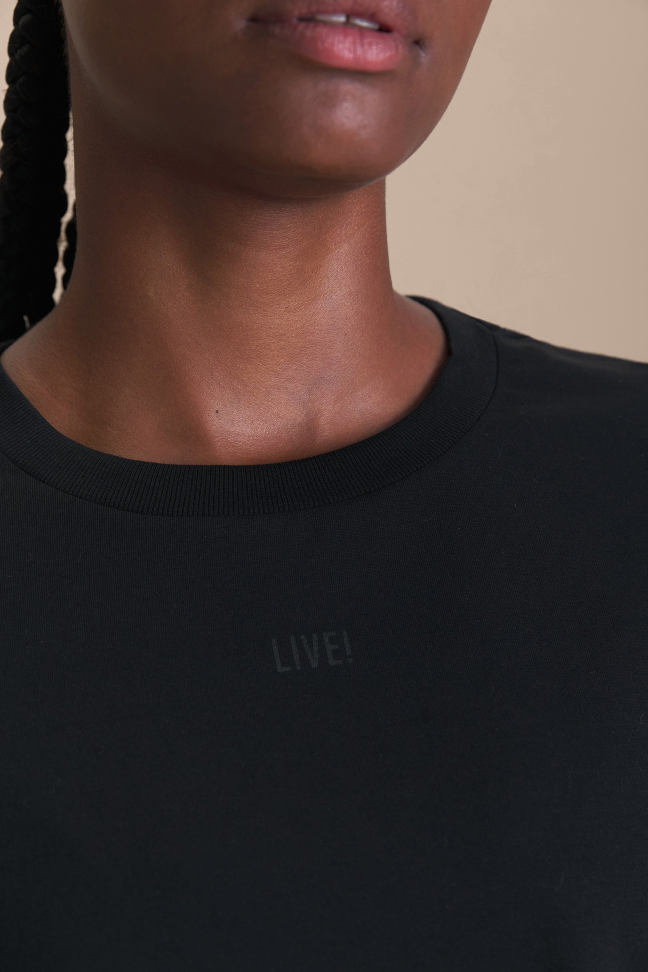 Camiseta Cropped Pima Slim Preto LIVE! - #5