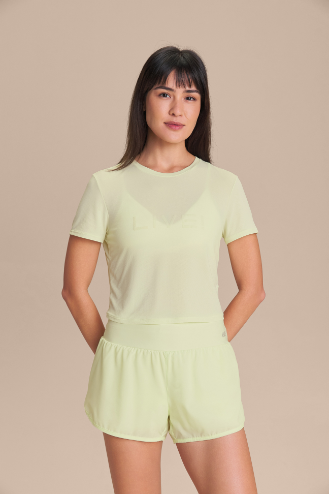 Camiseta Cropped LIVE Comfort Flowstate Green