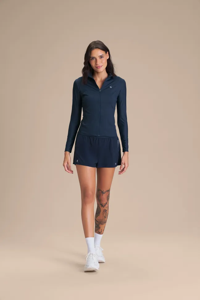 Jaqueta Fitness Feminina LIVE! Harmony Pro Azul Drop