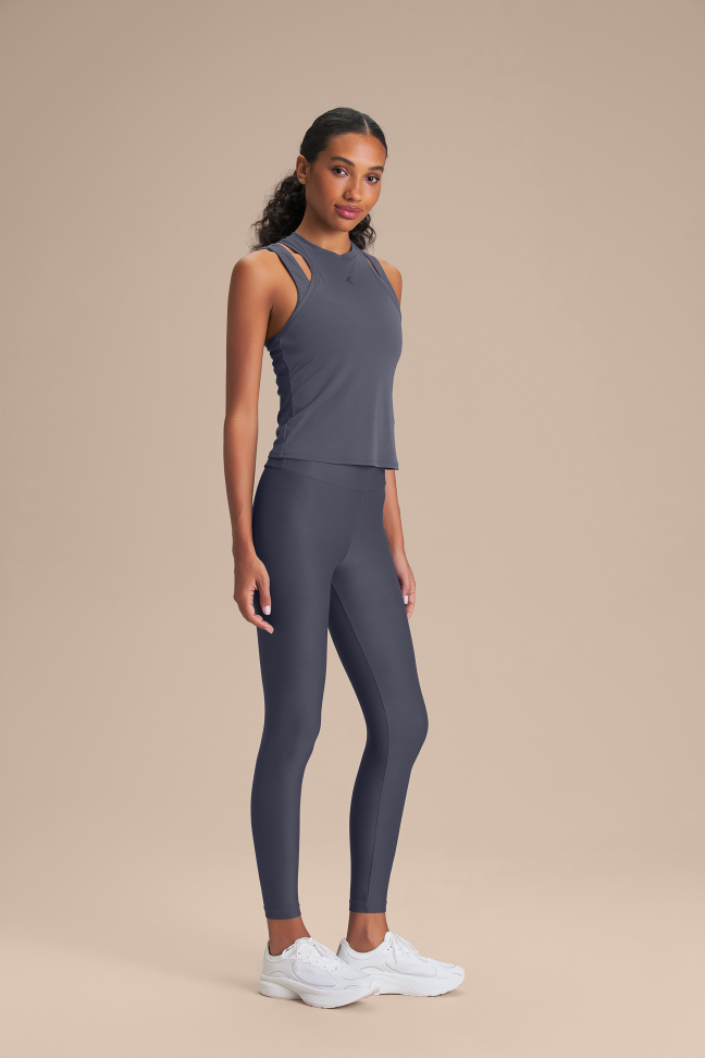 Legging Fitness Feminina LIVE! Dual Allure® Mat Adaptiv Iron Blue