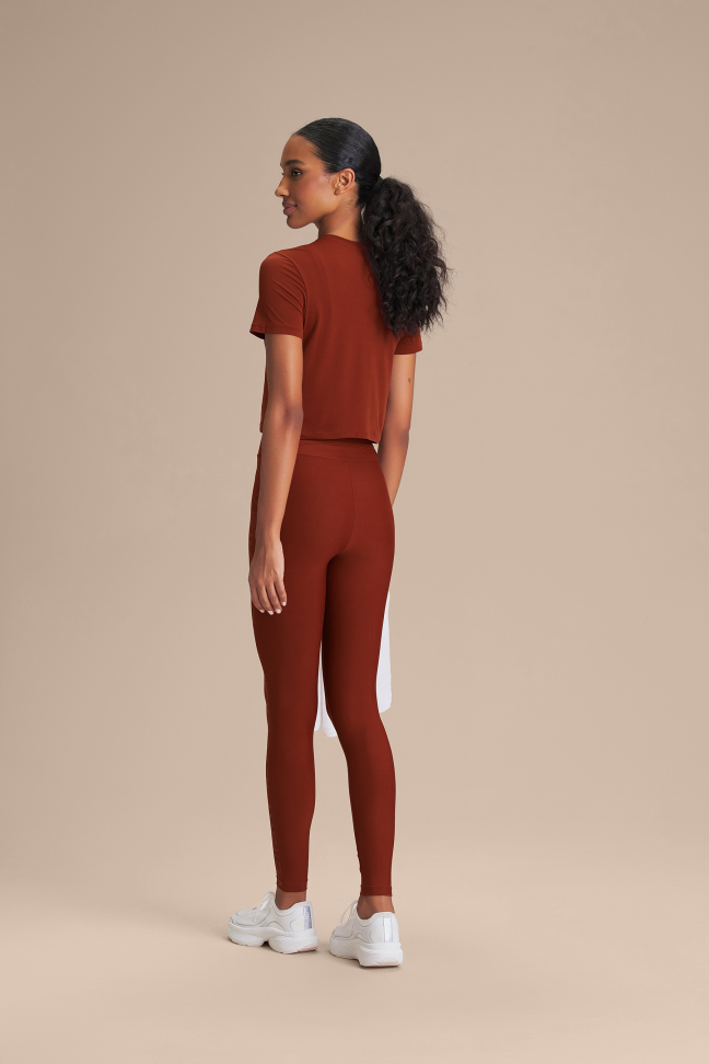 Camiseta Cropped Fitness Feminina LIVE! Comfort Rust Red - #3