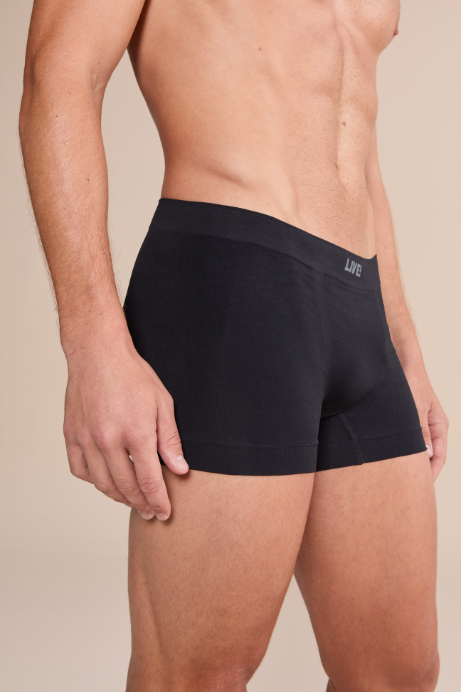 Cueca Boxer Seamless Preta LIVE!