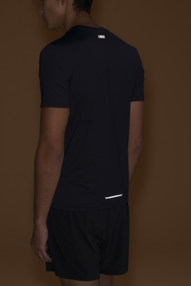 Camiseta de Corrida Masculina LIVE! Run Slim Harmony Pro Preta com UV 50+ - #3