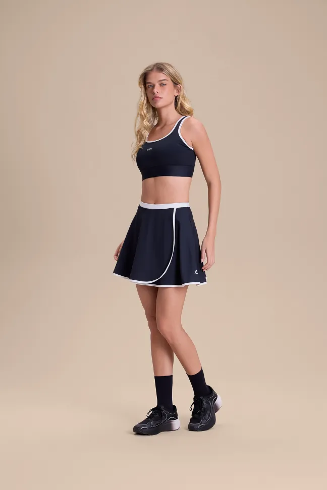Short Saia Fitness Feminino LIVE! Lob Preto Sense Pro®