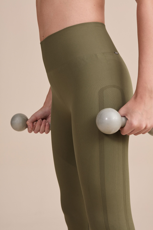 Legging Mix Seamless Knit Olive LIVE! - #3