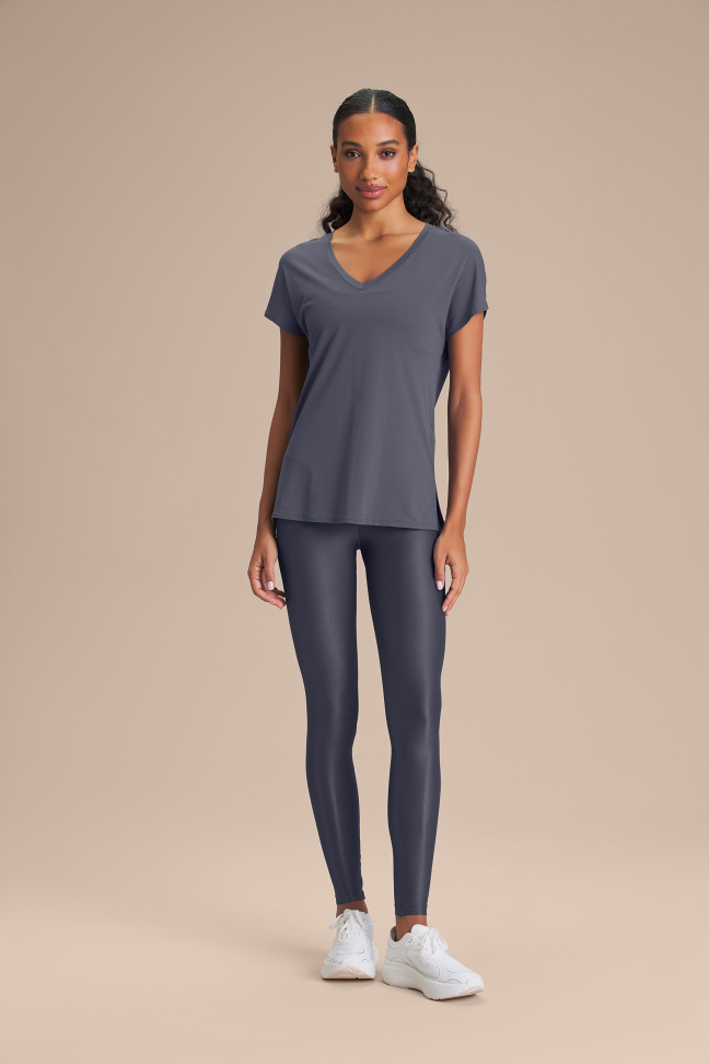 Camiseta Fitness Feminina LIVE! V Comfort Iron Blue
