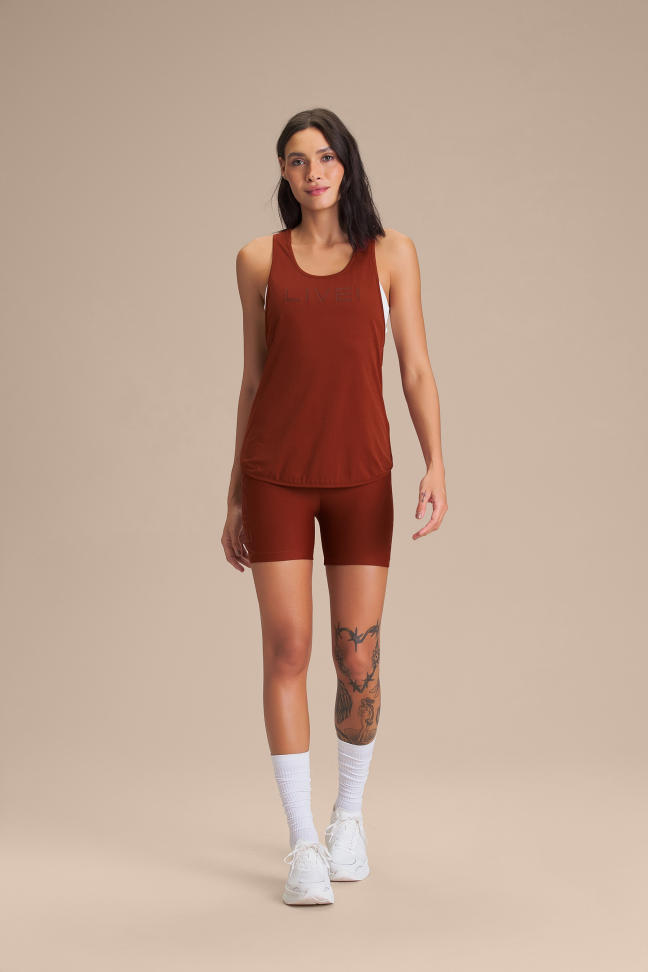 Shorts Fitness Feminino LIVE! Icon Neo Hydefit® Adaptiv Rust Red