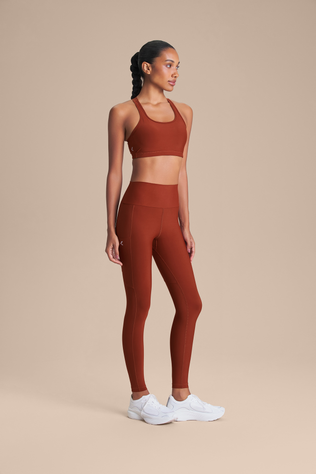 Legging Fitness Feminina LIVE! Intense Race Pro® Rust Red com Bolsos e UV 50+ - #6