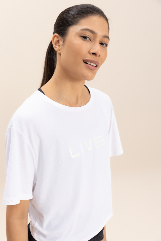 Camiseta Cropped LIVE! Comfort Branco