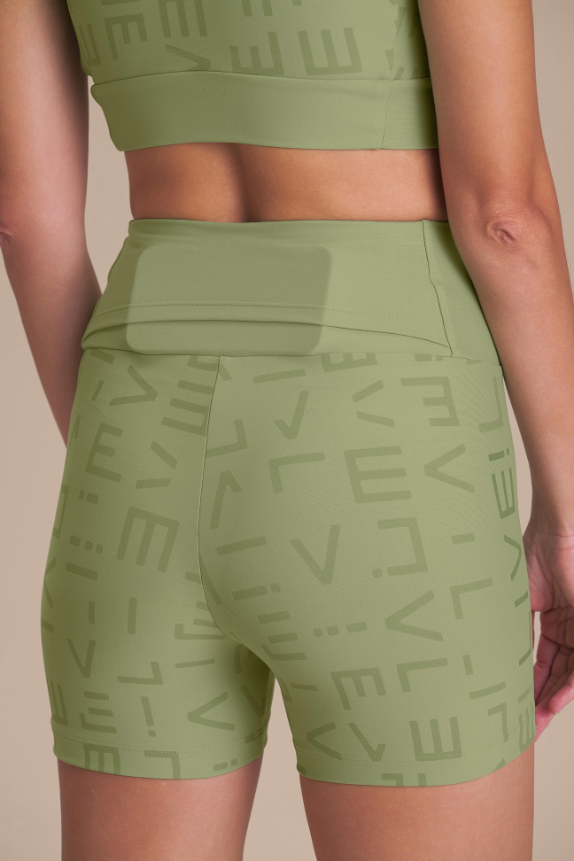Shorts Fitness Feminino LIVE! Icon Hydefit® Adaptiv Herbal Green