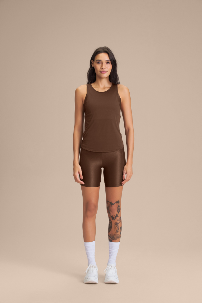 Regata Fitness Feminina LIVE! Breath Back Comfort Sepia Brown - #3