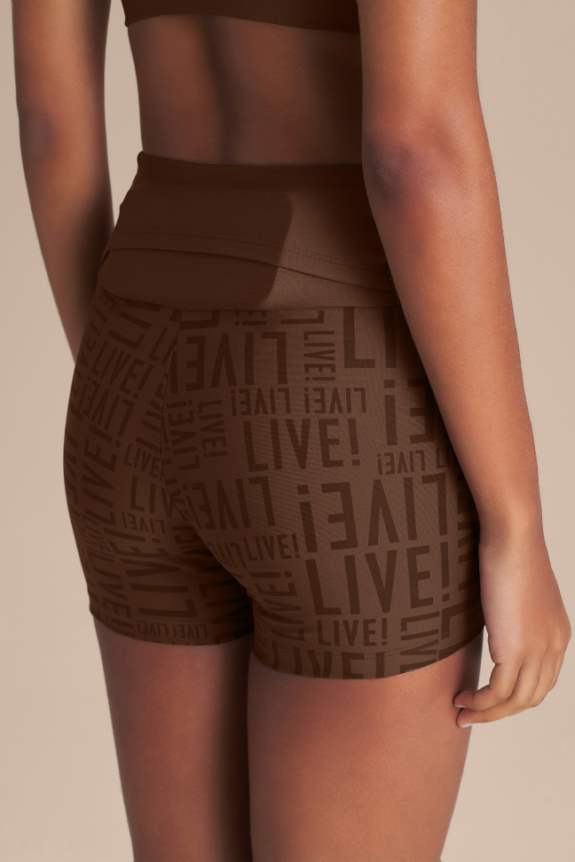 Shorts Fitness Feminino LIVE! Fit Sense Pro® Sepia Brown