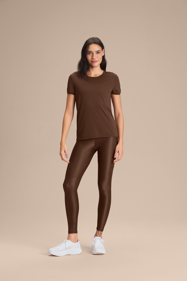 Camiseta Fitness Feminina LIVE! Basic Comfort Sepia Brown