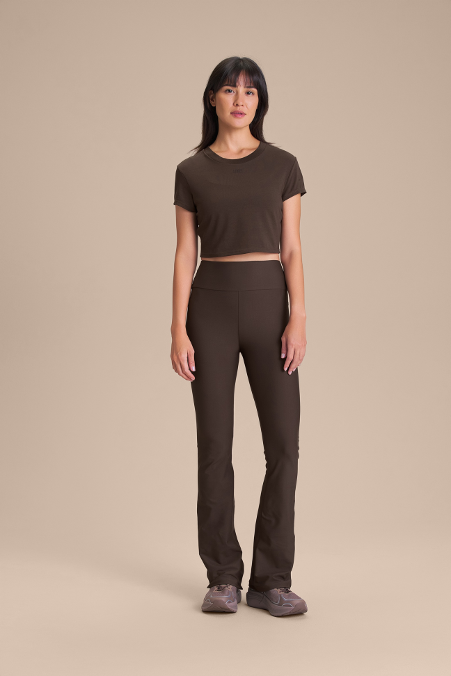 Blusa Cropped Feminina LIVE! Pima Slim Cocoa Brown - #4