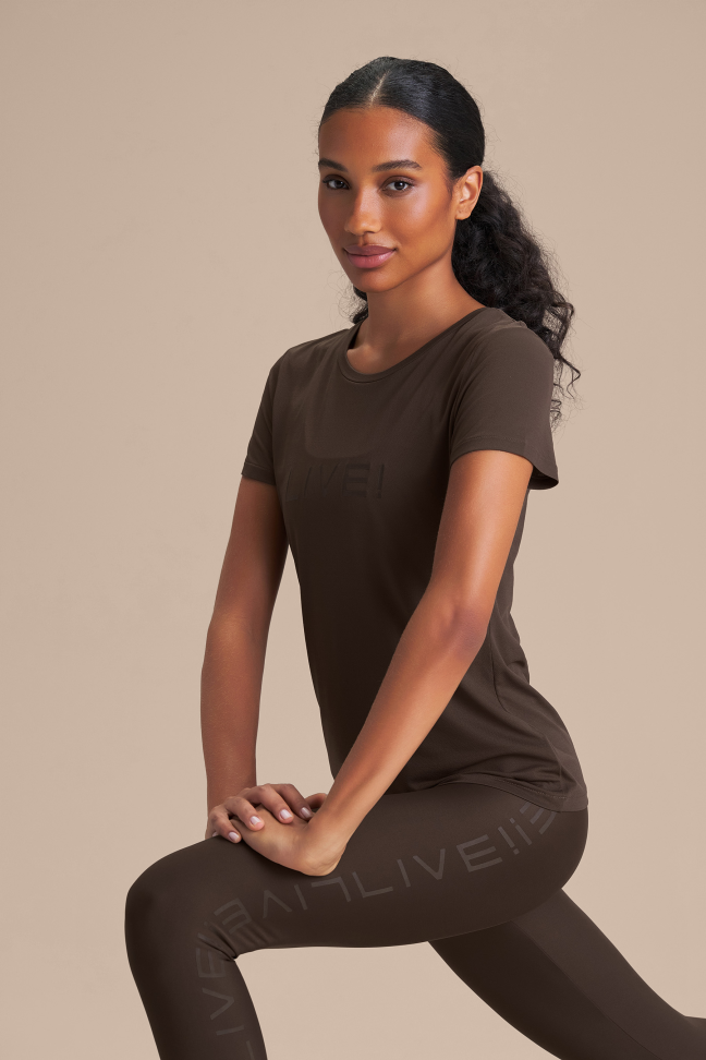 Camiseta Fitness Feminina LIVE! Comfort Cocoa Brown - #3