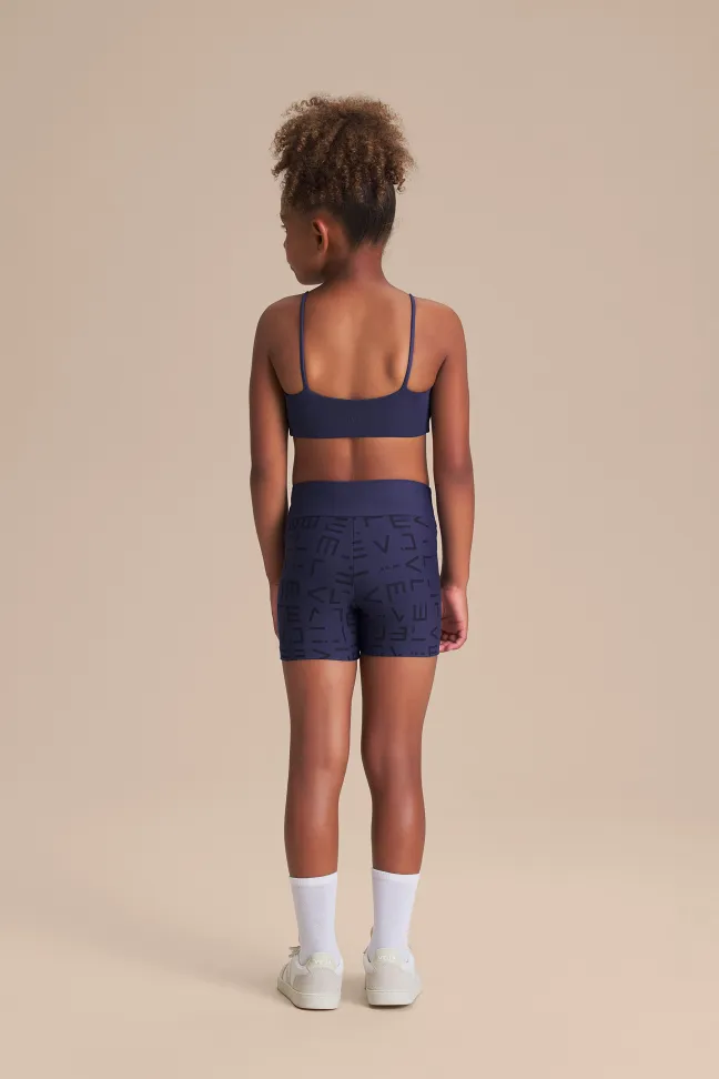 Top Fitness Infantil LIVE! Curve Kids Azul Tide com Bojo Removíve