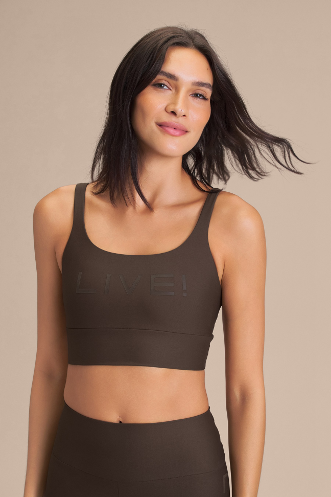 Top Fitness Feminino LIVE! Icon Neo Hydefit® Adaptiv Cocoa Brown
