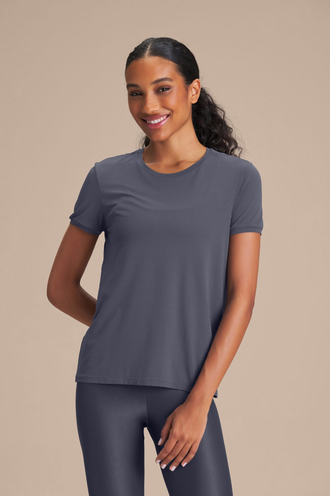 Camiseta Fitness Feminina LIVE! Basic Comfort Iron Blue