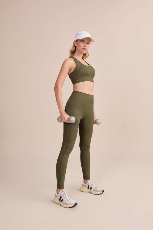 Legging Mix Seamless Knit Olive LIVE!