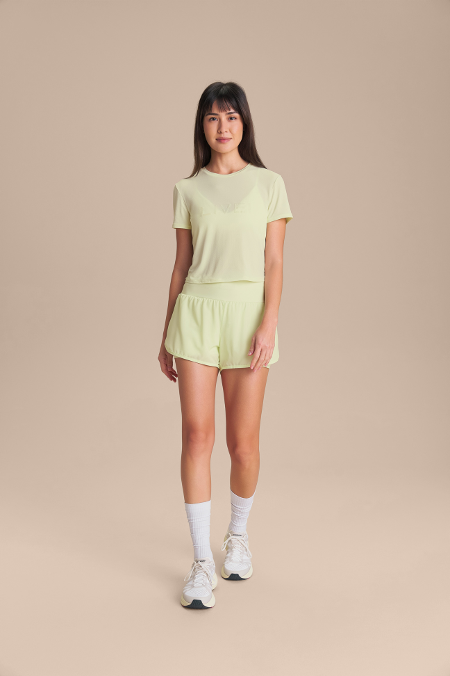 Camiseta Cropped LIVE Comfort Flowstate Green