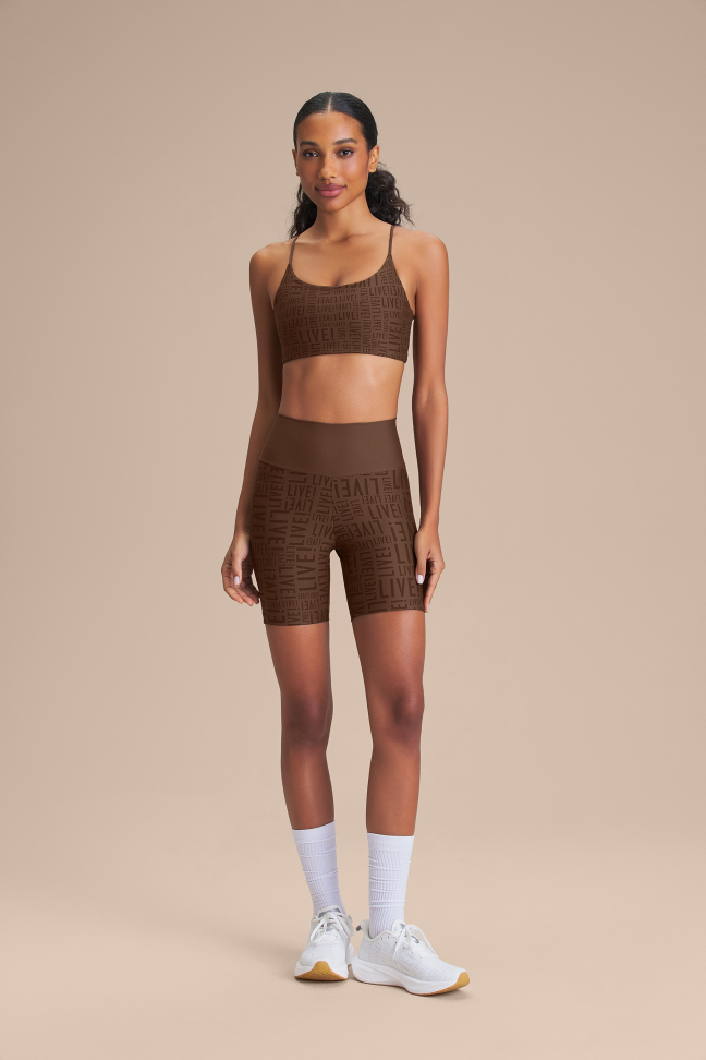 Bermuda Fitness Feminina LIVE! Sense Pro® Sepia Brown