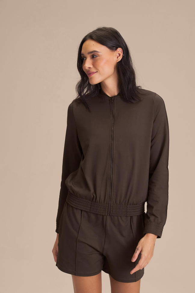 Jaqueta Esportiva Feminina LIVE! Half Sense® Cocoa Brown - #7