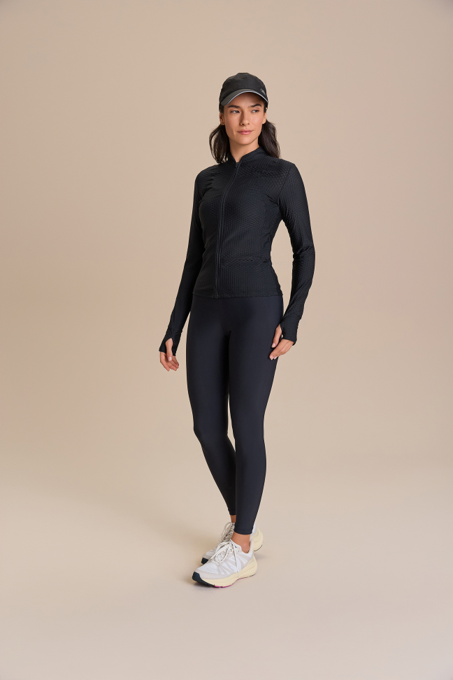 Jaqueta Effect Texture Run Noir Black Preta LIVE!