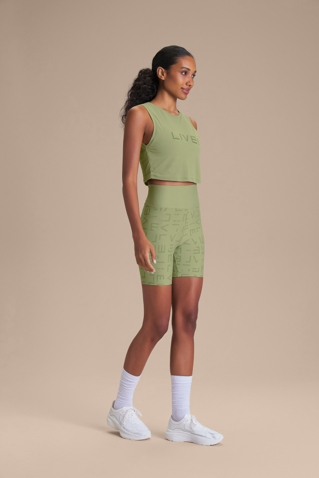 Bermuda Fitness Feminina LIVE! Icon Hydefit® Adaptiv Herbal Green - #5