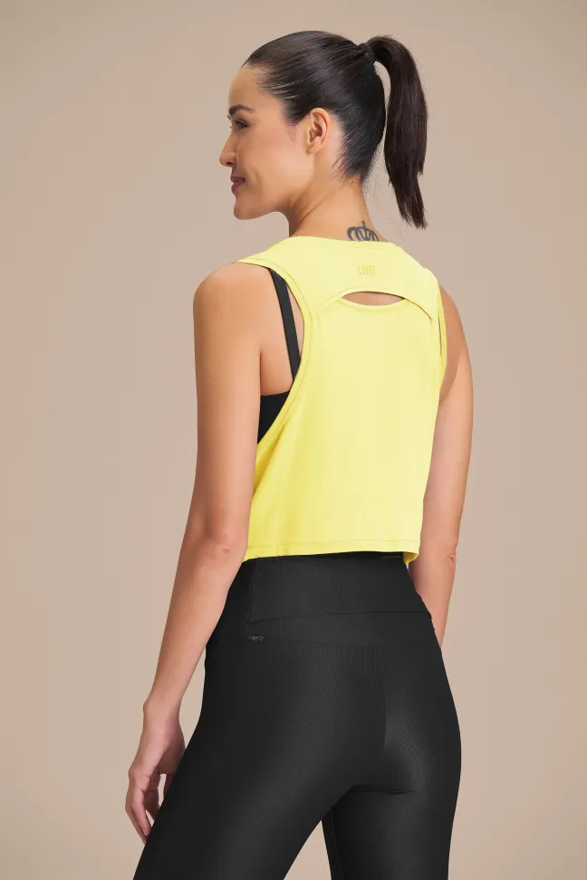 Regata Cropped Fitness Feminina LIVE! Comfort Candelight Yellow