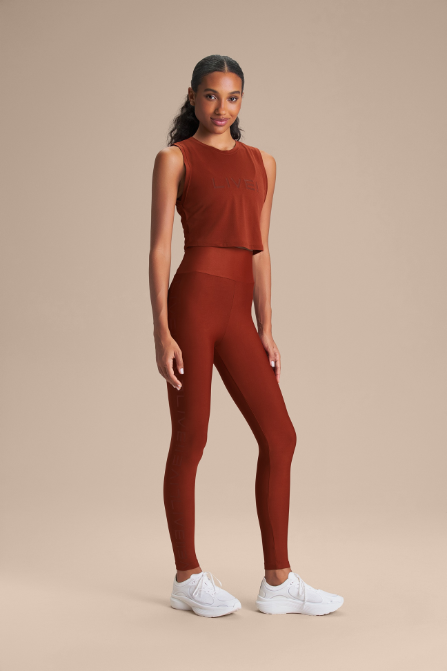 Calça Fusô Fitness Feminina LIVE! Icon Neo Hydefit® Adaptiv Rust Red