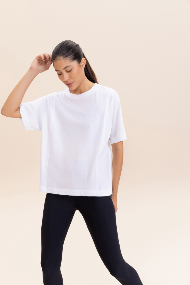 Camiseta Ampla Soft Pima White Branca LIVE!
