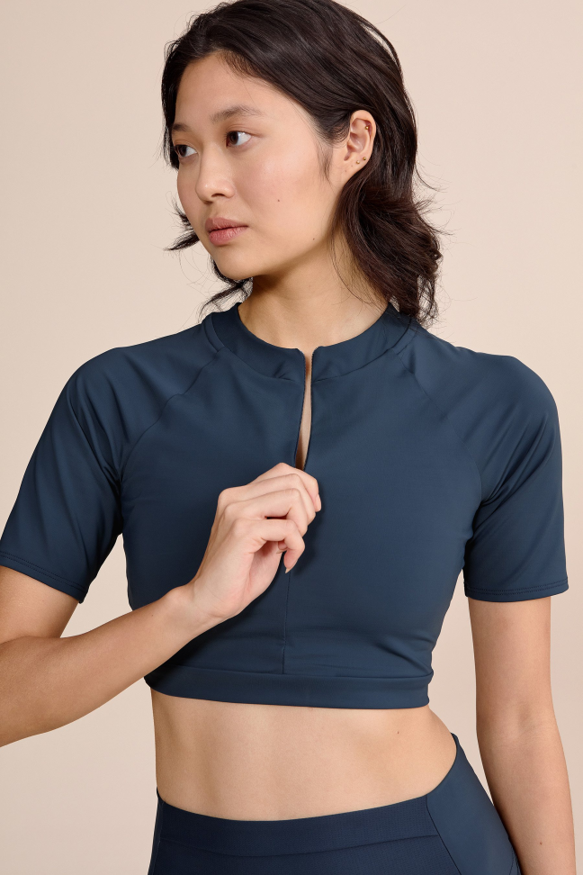 Blusa Cropped Race Pro® Tule Azul Drop