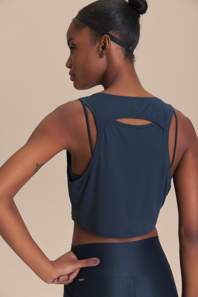 Regata Cropped Comfort Azul Drop LIVE!