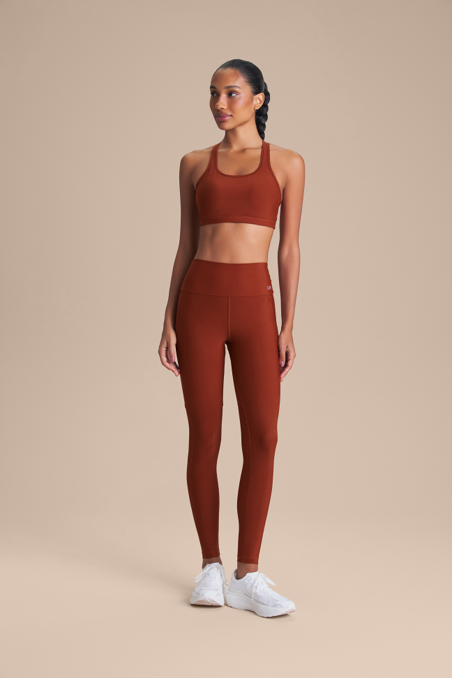 Legging Fitness Feminina LIVE! Intense Race Pro® Rust Red com Bolsos e UV 50+ - #7