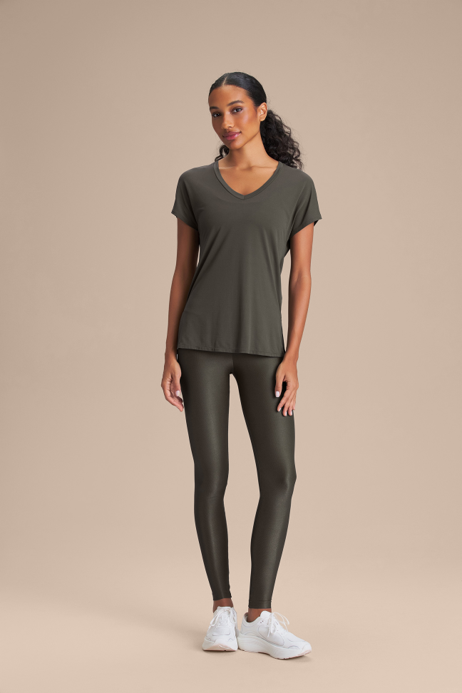 Camiseta Fitness Feminina LIVE! V Comfort Obsidian Grey