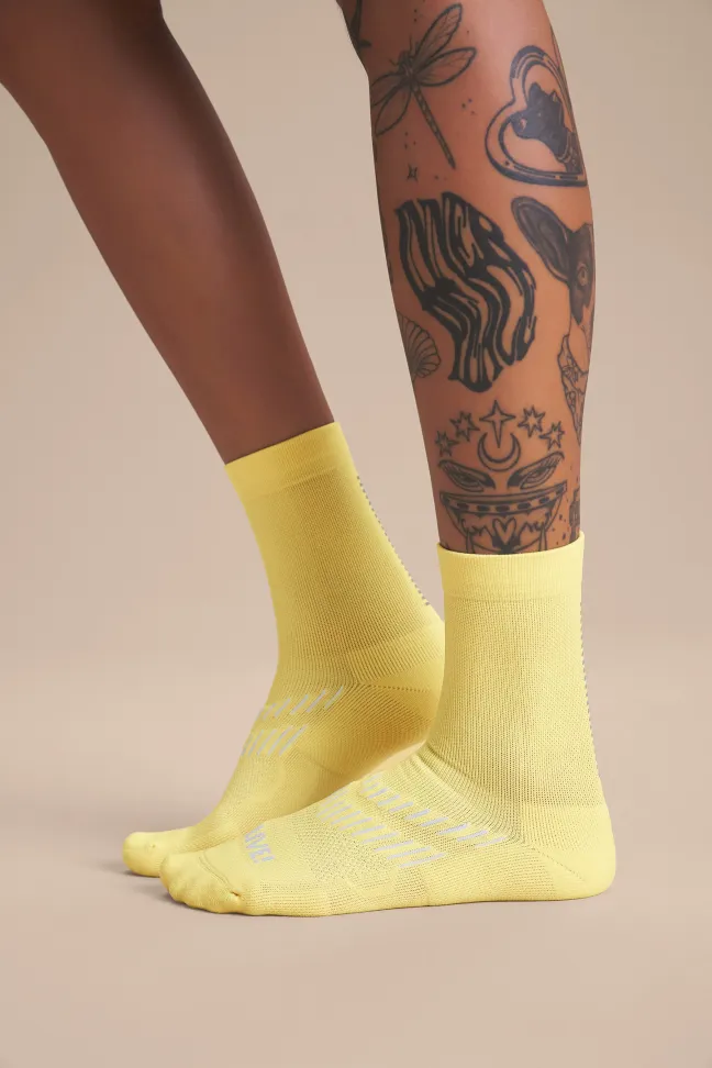 Meia Esportiva Unissex LIVE! Reflex Run Long Candelight Yellow