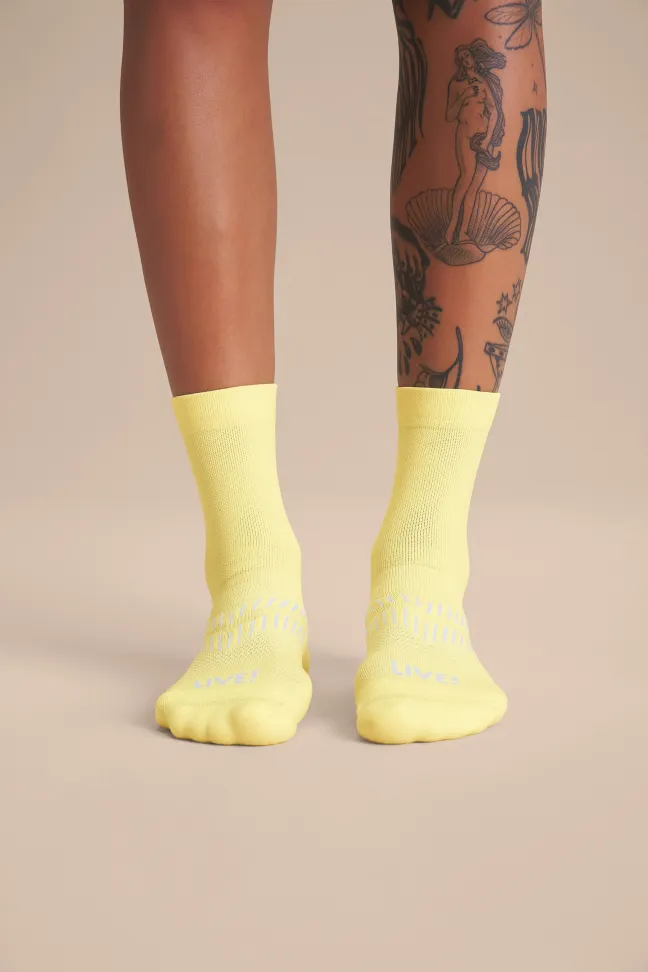 Meia Esportiva Unissex LIVE! Reflex Run Long Candelight Yellow