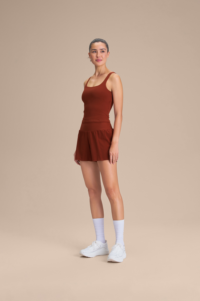 Regata Cropped Fitness Feminina LIVE! Move Sense® Rust Red