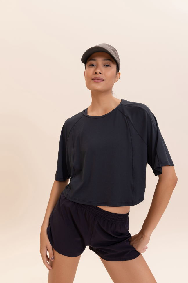 Camiseta Cropped Bio Stretch Black LIVE!