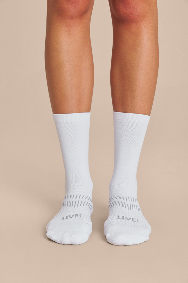 Meia Reflex Run Super Long Unissex Branca