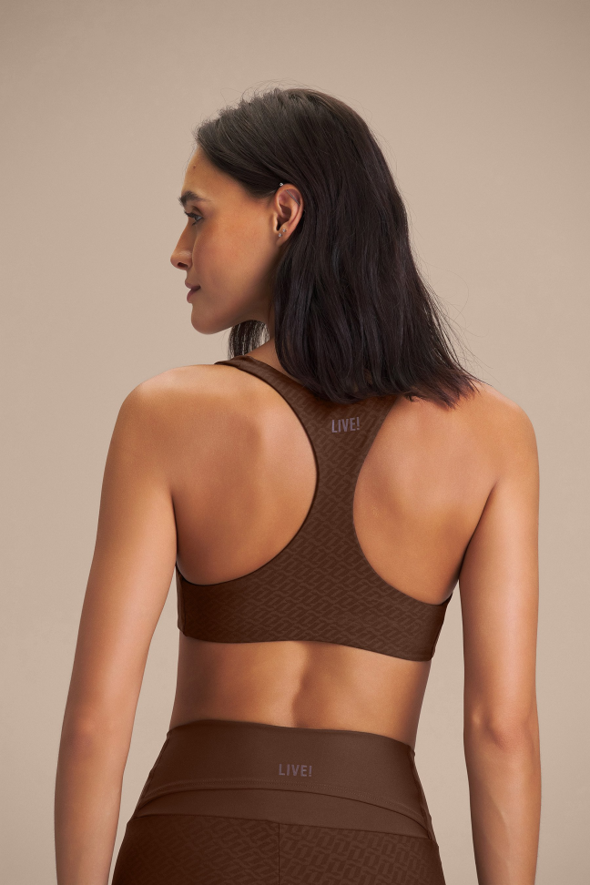 Top Fitness Feminino LIVE! Symbol Hydefit® Adaptiv Sepia Brown