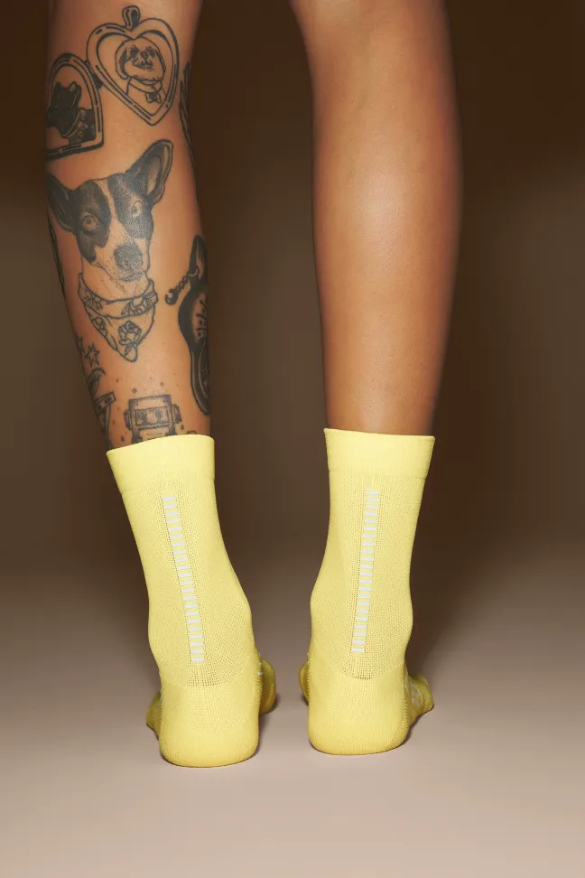 Meia Esportiva Unissex LIVE! Reflex Run Long Candelight Yellow - #4