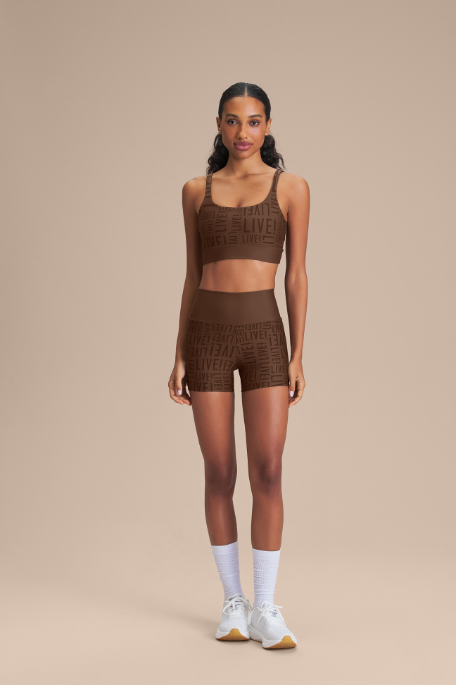 Shorts Fitness Feminino LIVE! Fit Sense Pro® Sepia Brown - #5